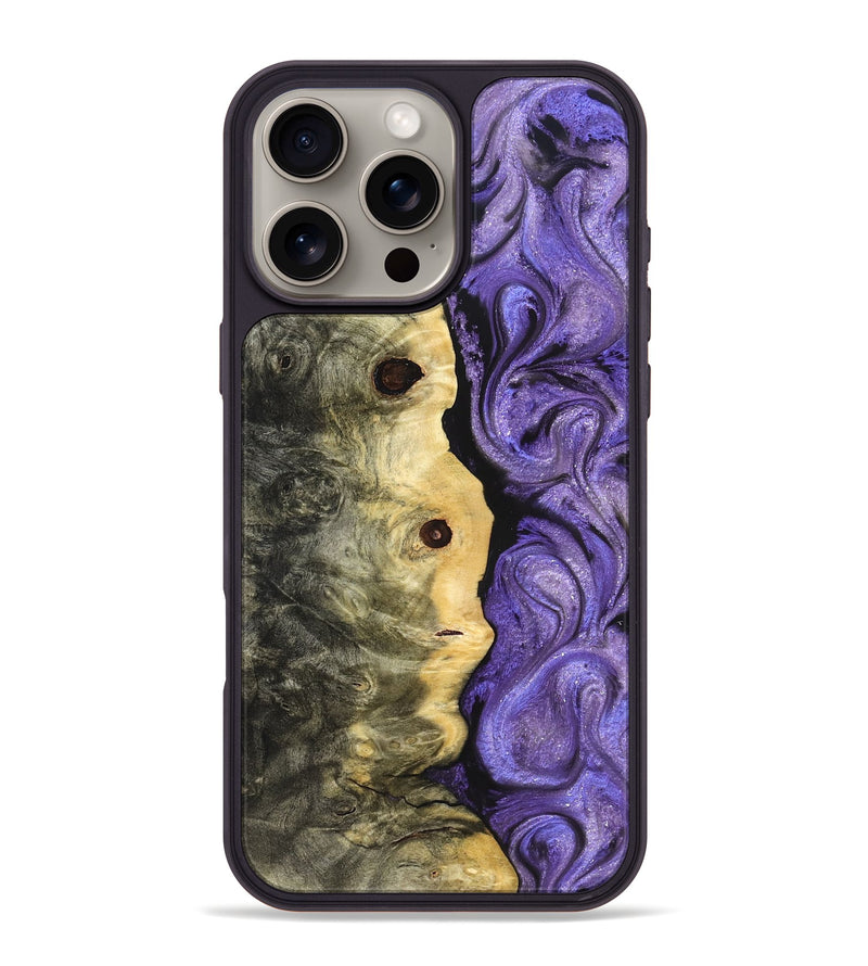 iPhone 16 Pro Max Wood Phone Case - Ashanti (Purple, 822111)