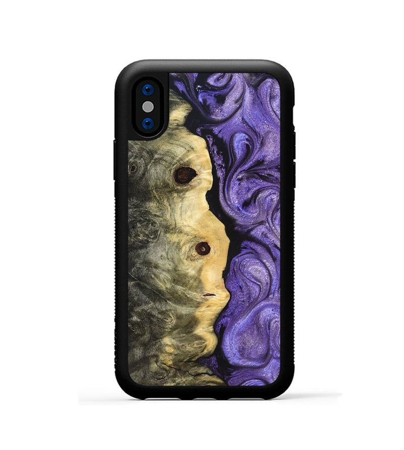 iPhone Xs Wood Phone Case - Ashanti (Purple, 822111)