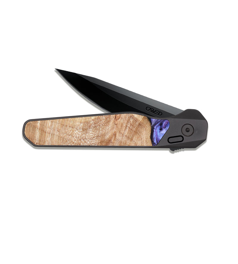 EDC Dark Slate Wood Pocket Knife - Duke (Purple, 822113)