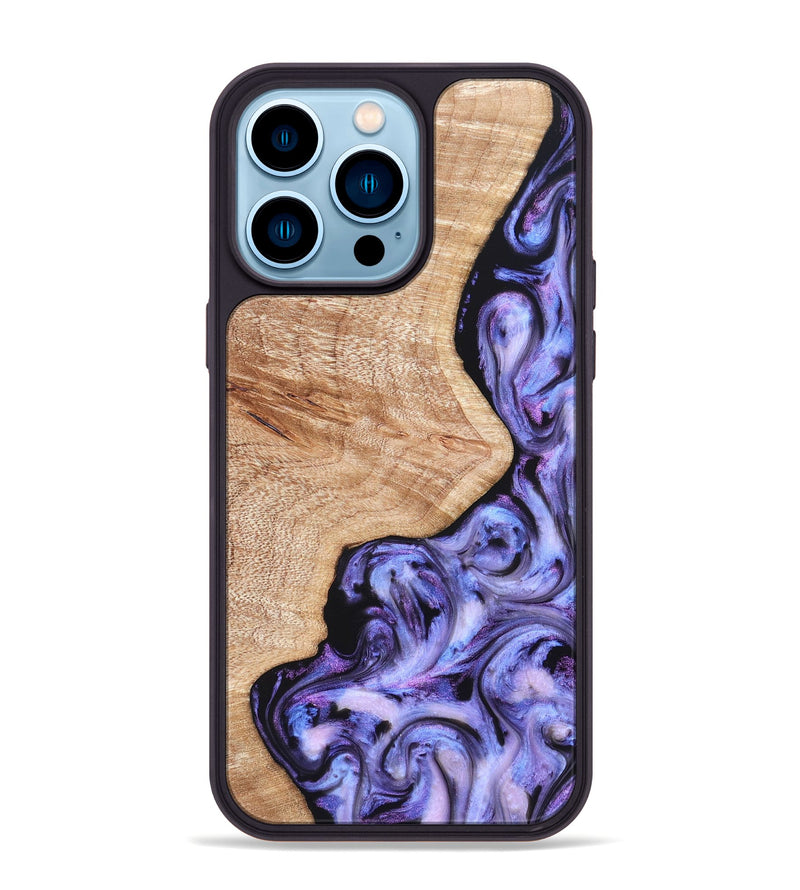 iPhone 14 Pro Max Wood Phone Case - Duke (Purple, 822113)