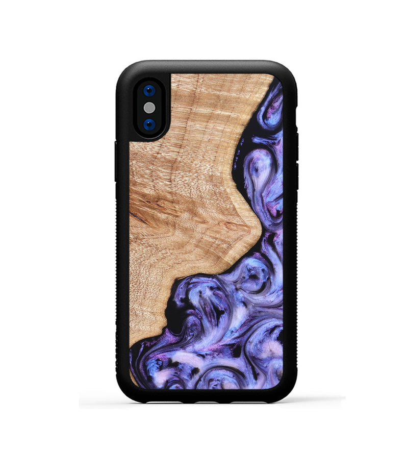 iPhone Xs Wood Phone Case - Duke (Purple, 822113)