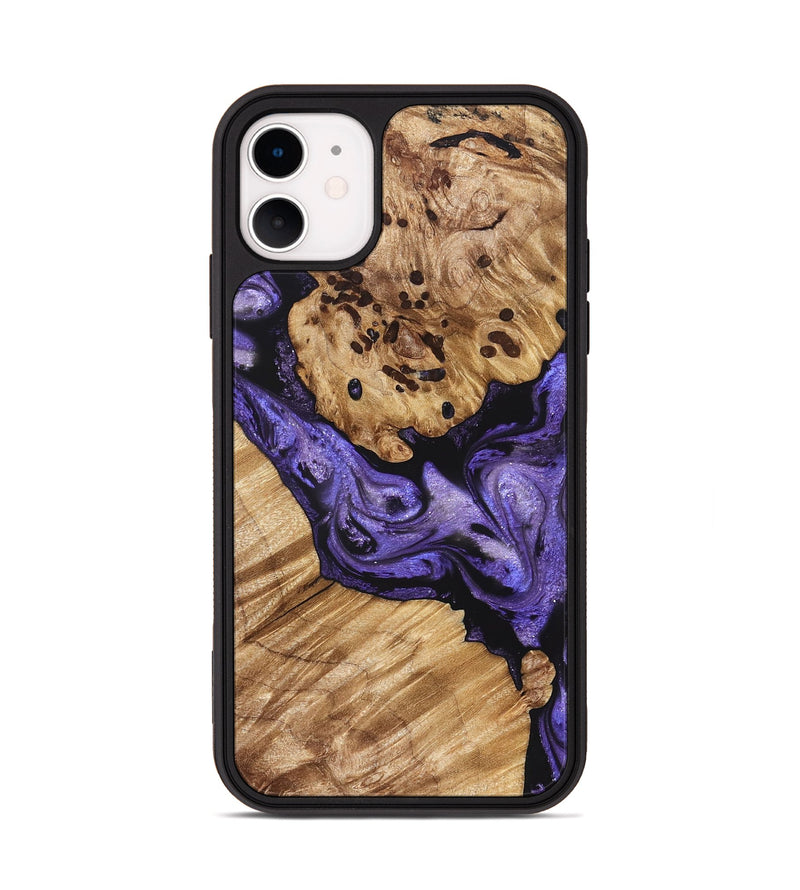 iPhone 11 Wood Phone Case - Cheryle (Purple, 822114)