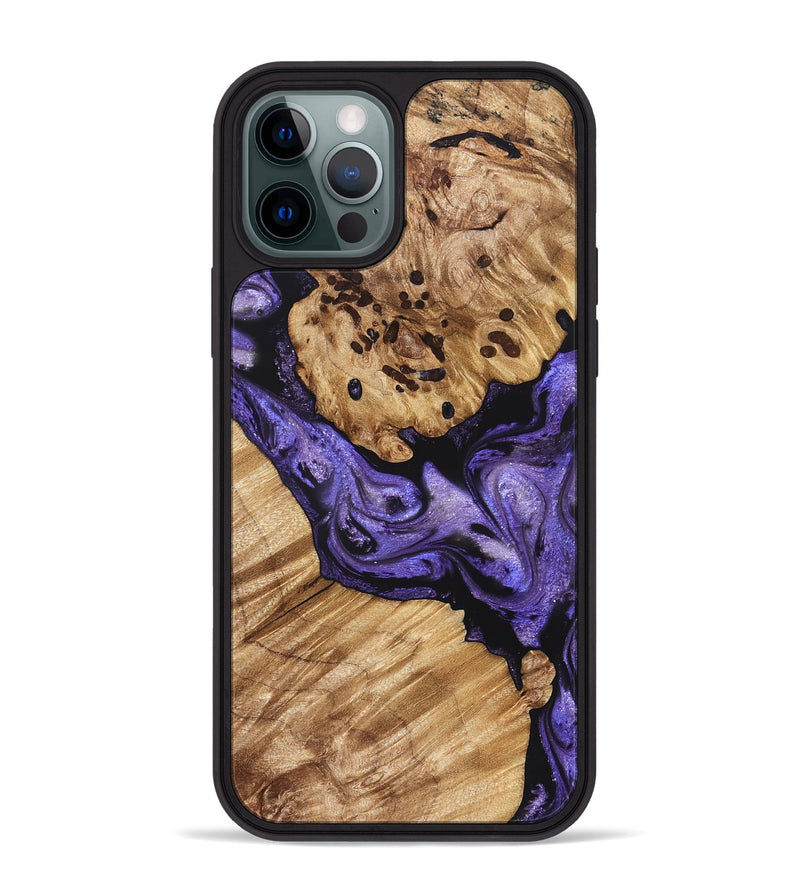 iPhone 12 Pro Max Wood Phone Case - Cheryle (Purple, 822114)
