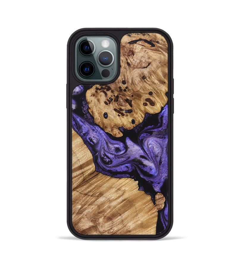 iPhone 12 Pro Wood Phone Case - Cheryle (Purple, 822114)