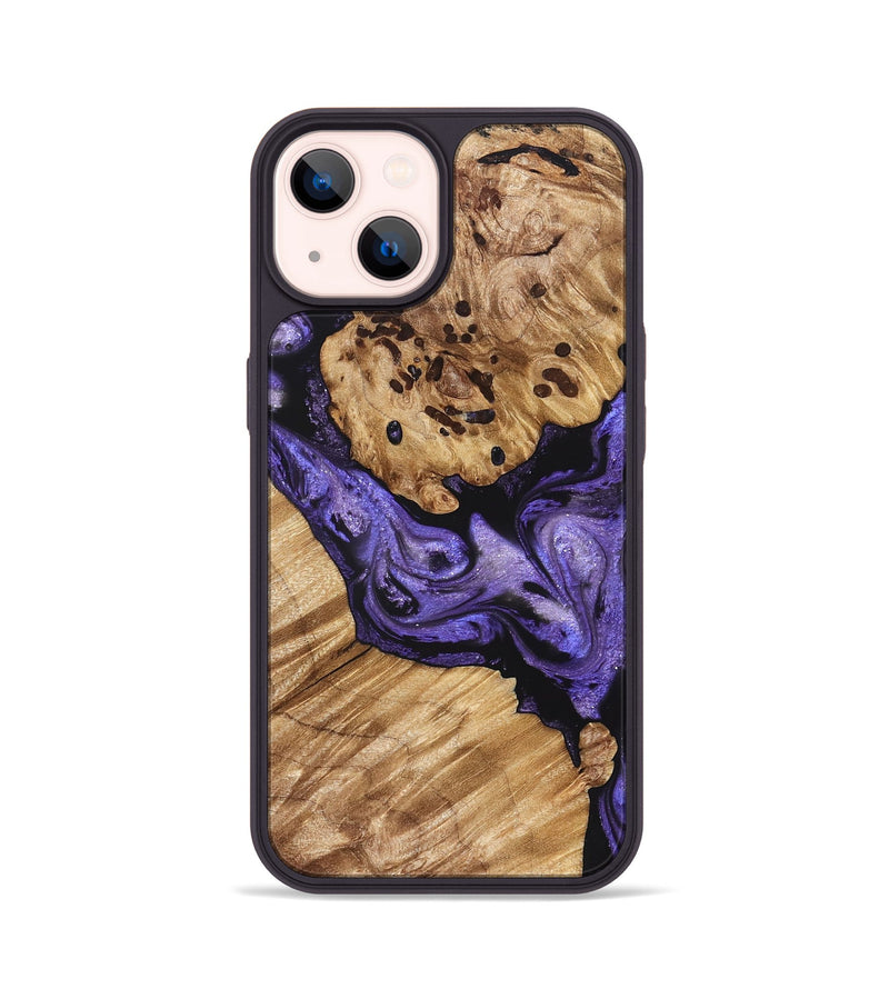 iPhone 14 Wood Phone Case - Cheryle (Purple, 822114)
