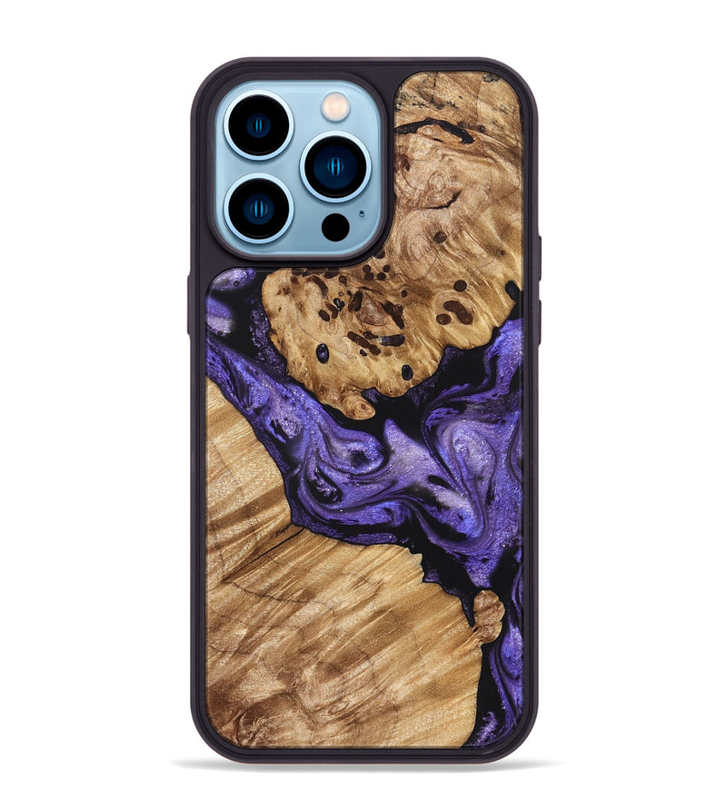 iPhone 14 Pro Max Wood Phone Case - Cheryle (Purple, 822114)