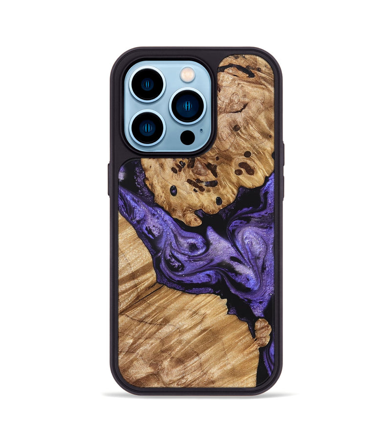 iPhone 14 Pro Wood Phone Case - Cheryle (Purple, 822114)