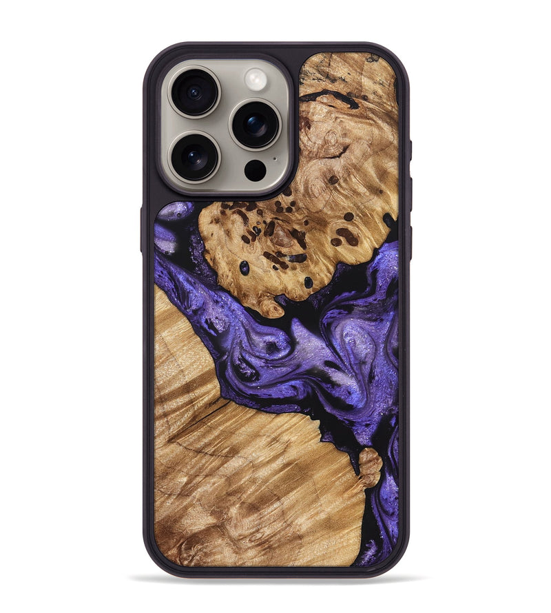iPhone 15 Pro Max Wood Phone Case - Cheryle (Purple, 822114)