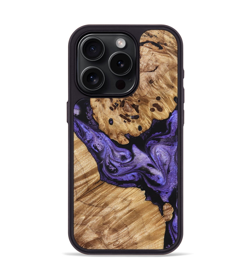 iPhone 15 Pro Wood Phone Case - Cheryle (Purple, 822114)
