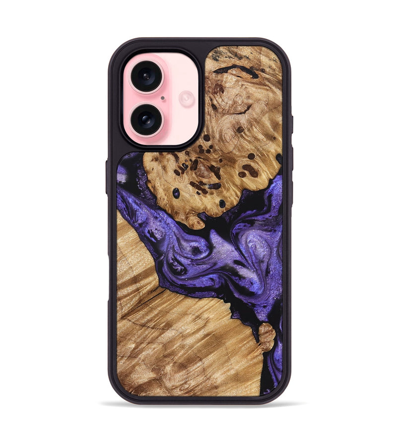 iPhone 16 Wood Phone Case - Cheryle (Purple, 822114)