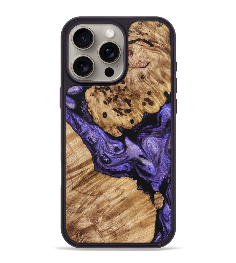 iPhone 16 Pro Max Wood Phone Case - Cheryle (Purple, 822114)