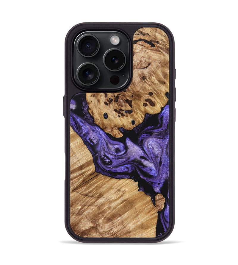 iPhone 16 Pro Wood Phone Case - Cheryle (Purple, 822114)