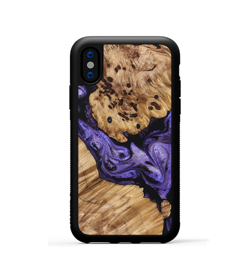 iPhone Xs Wood Phone Case - Cheryle (Purple, 822114)
