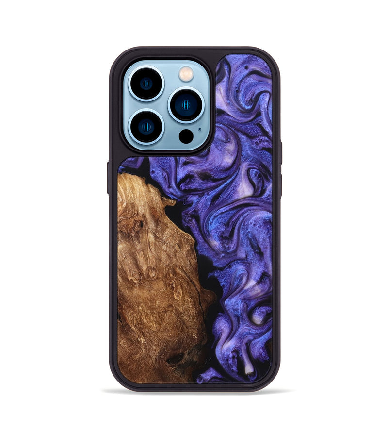 iPhone 14 Pro Wood Phone Case - Giana (Purple, 822115)