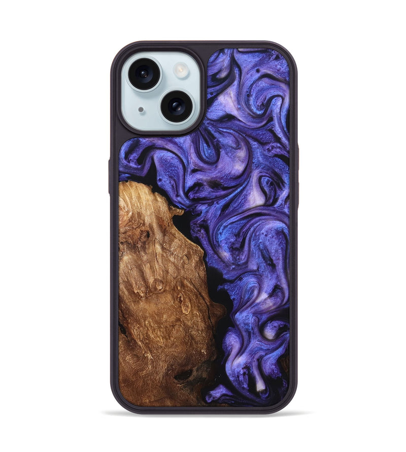 iPhone 15 Wood Phone Case - Giana (Purple, 822115)