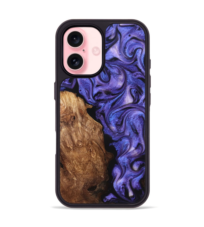 iPhone 16 Wood Phone Case - Giana (Purple, 822115)