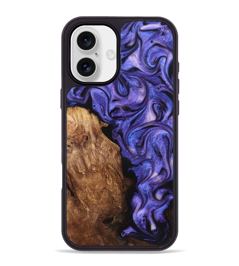 iPhone 16 Plus Wood Phone Case - Giana (Purple, 822115)