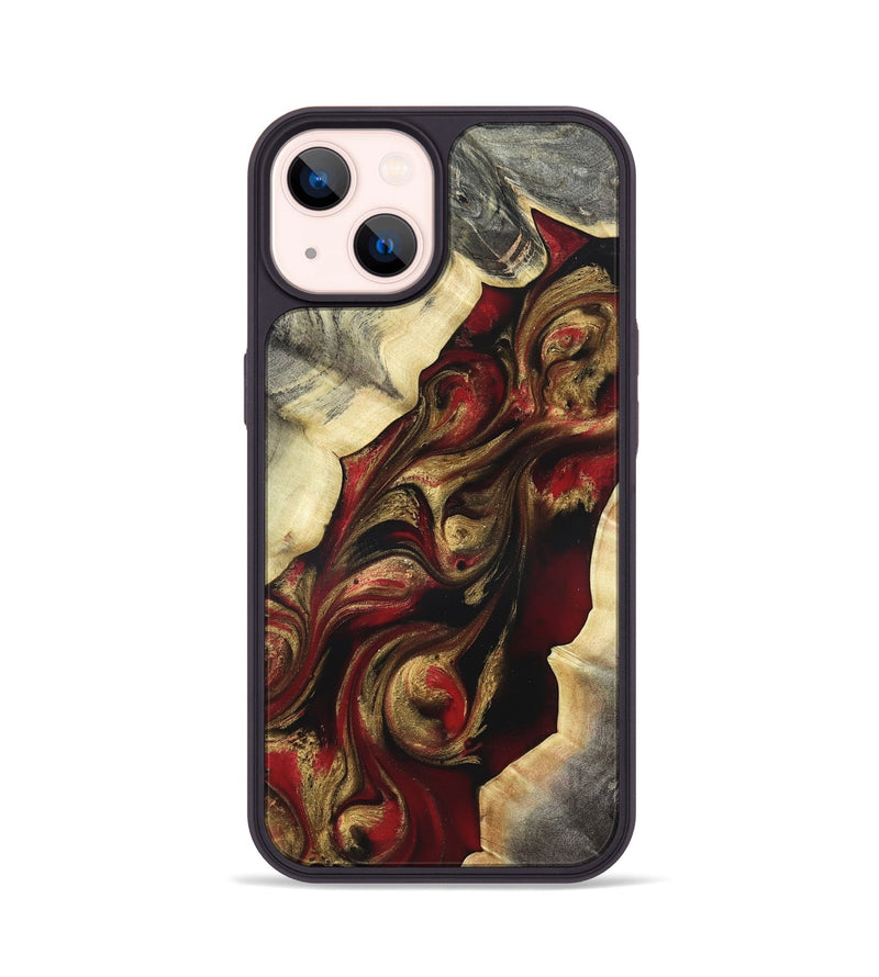 iPhone 14 Wood Phone Case - Carrol (Red, 822116)