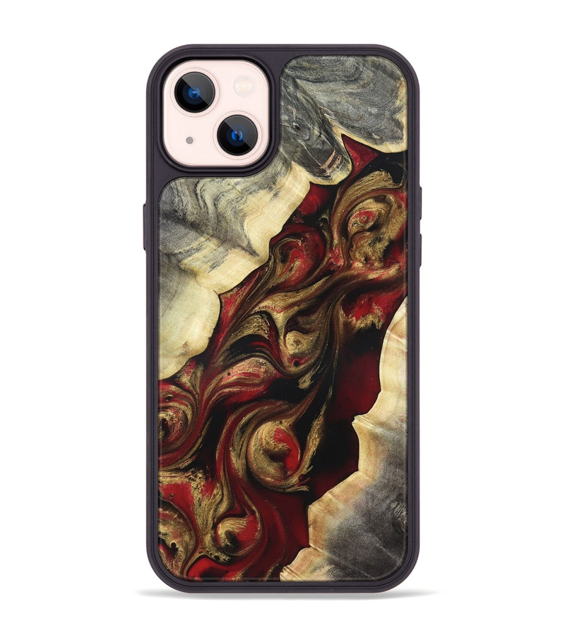 iPhone 14 Plus Wood Phone Case - Carrol (Red, 822116)