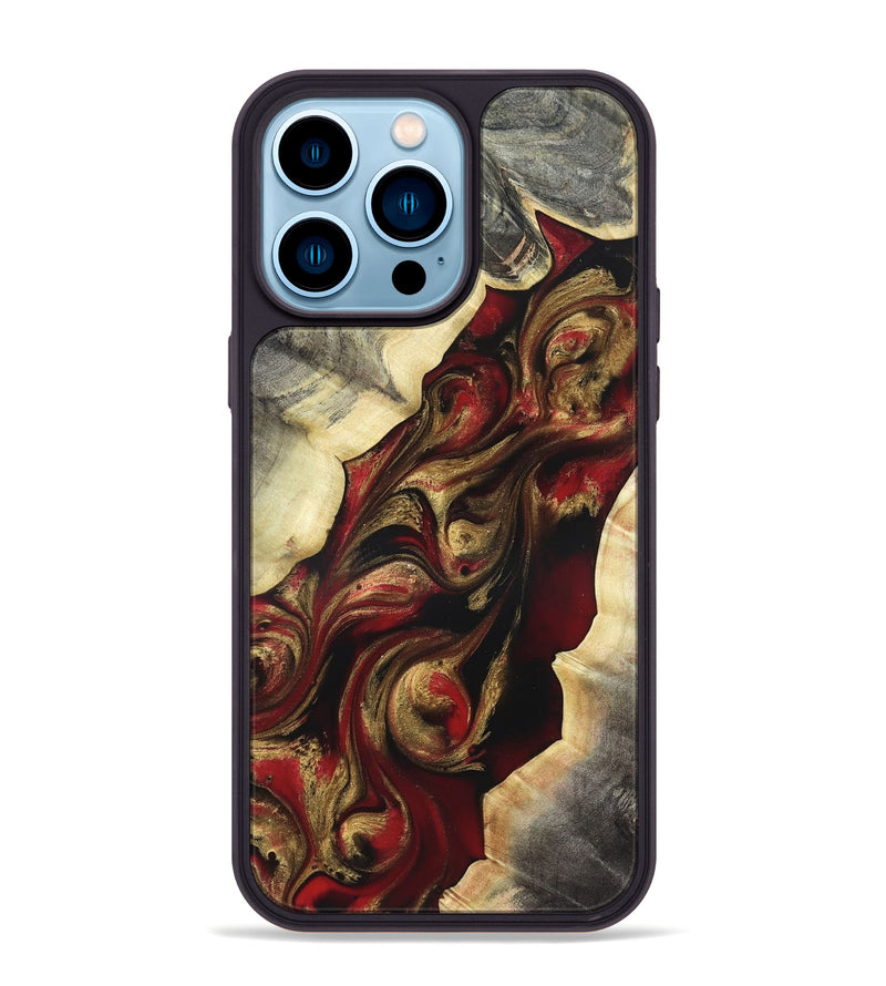 iPhone 14 Pro Max Wood Phone Case - Carrol (Red, 822116)