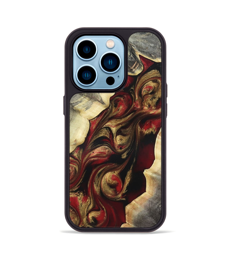 iPhone 14 Pro Wood Phone Case - Carrol (Red, 822116)