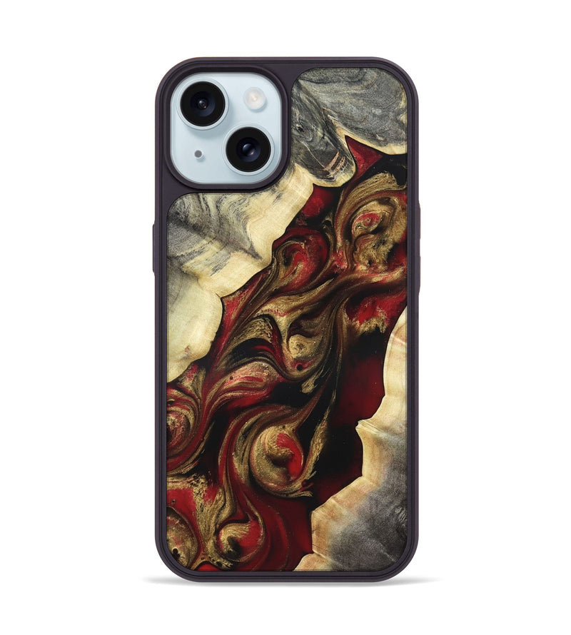 iPhone 15 Wood Phone Case - Carrol (Red, 822116)