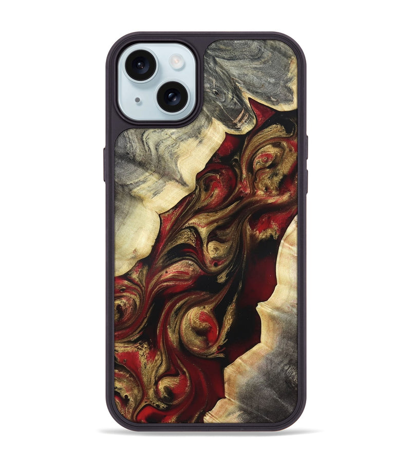 iPhone 15 Plus Wood Phone Case - Carrol (Red, 822116)