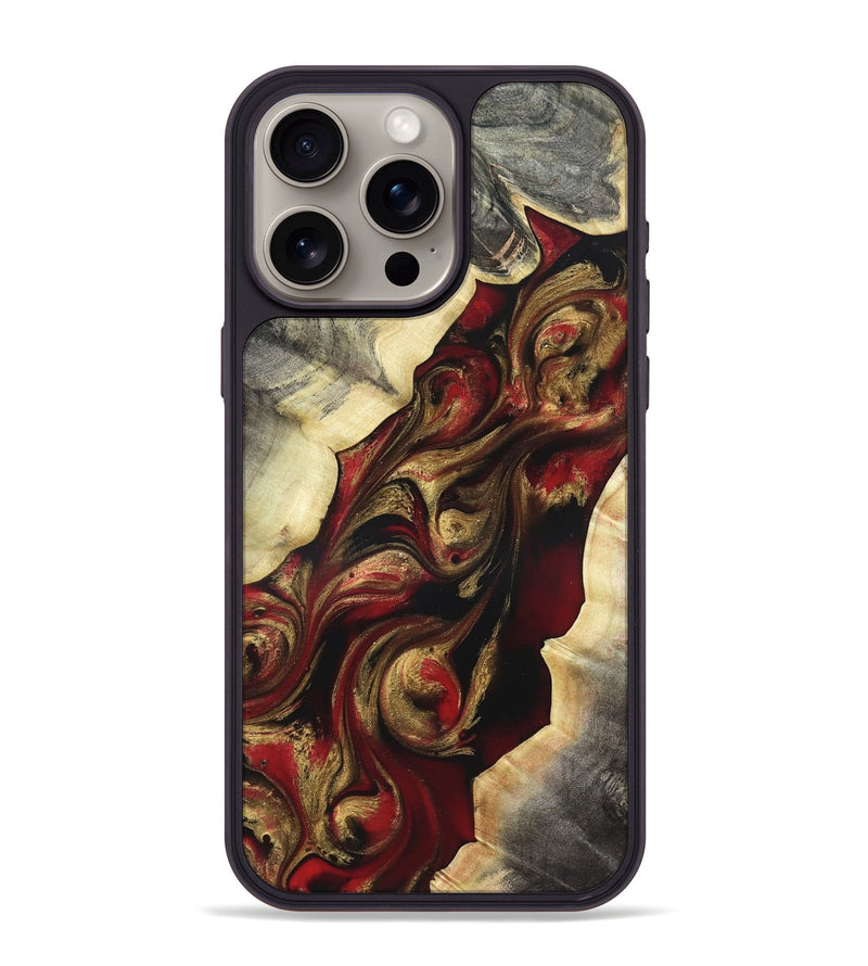 iPhone 15 Pro Max Wood Phone Case - Carrol (Red, 822116)