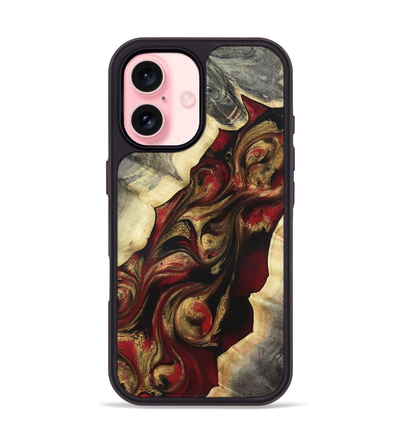 iPhone 16 Wood Phone Case - Carrol (Red, 822116)