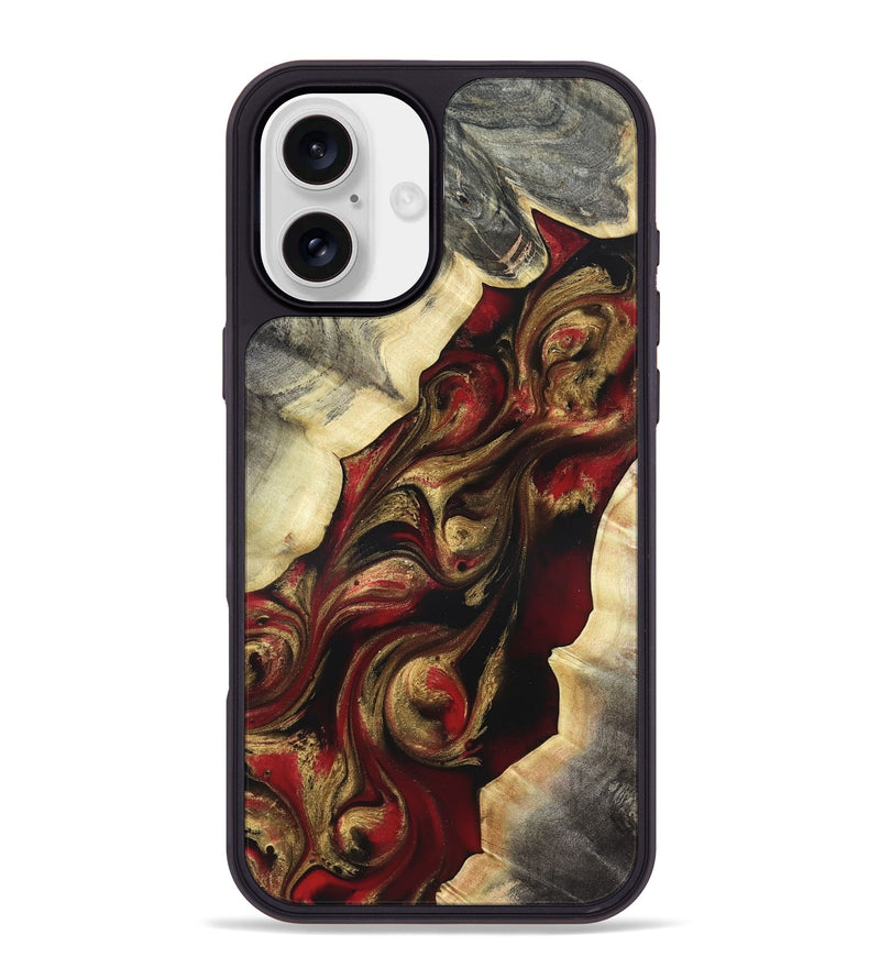 iPhone 16 Plus Wood Phone Case - Carrol (Red, 822116)