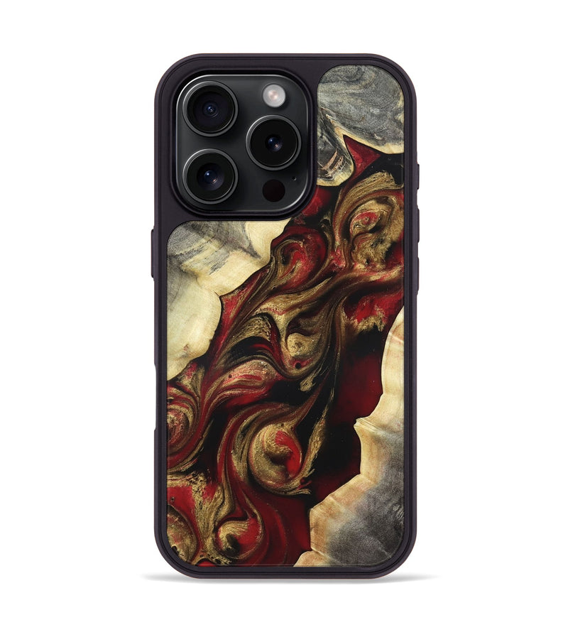 iPhone 16 Pro Wood Phone Case - Carrol (Red, 822116)