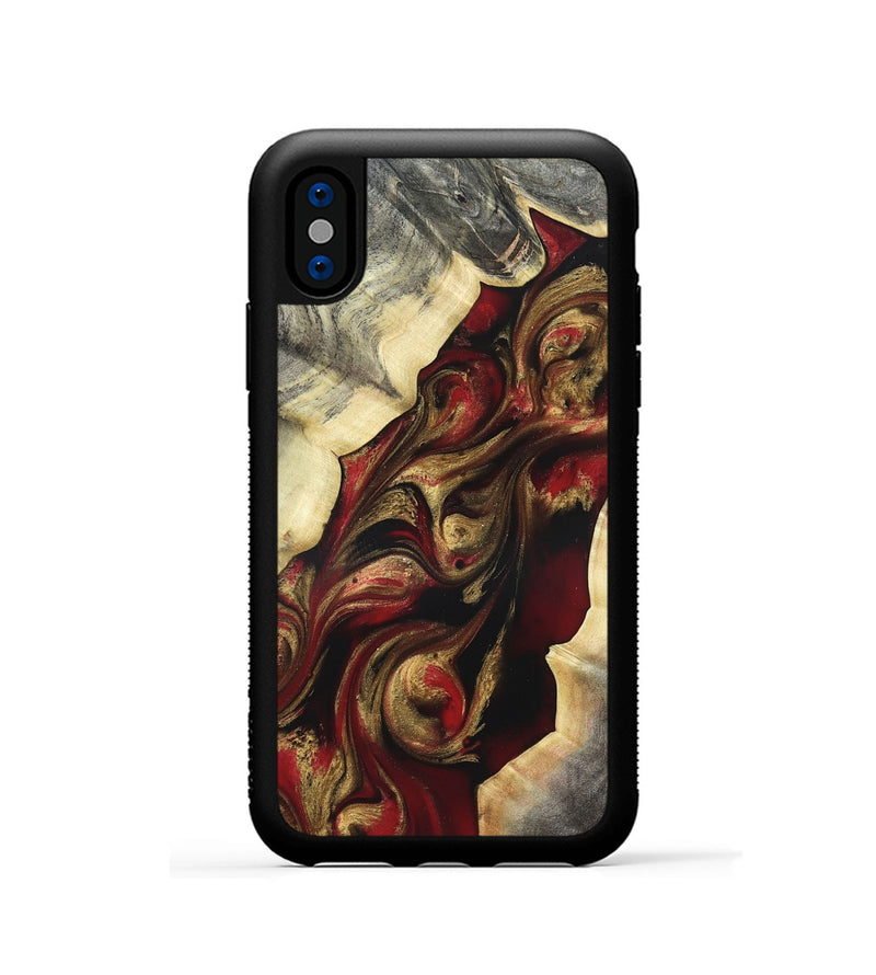 iPhone Xs Wood Phone Case - Carrol (Red, 822116)