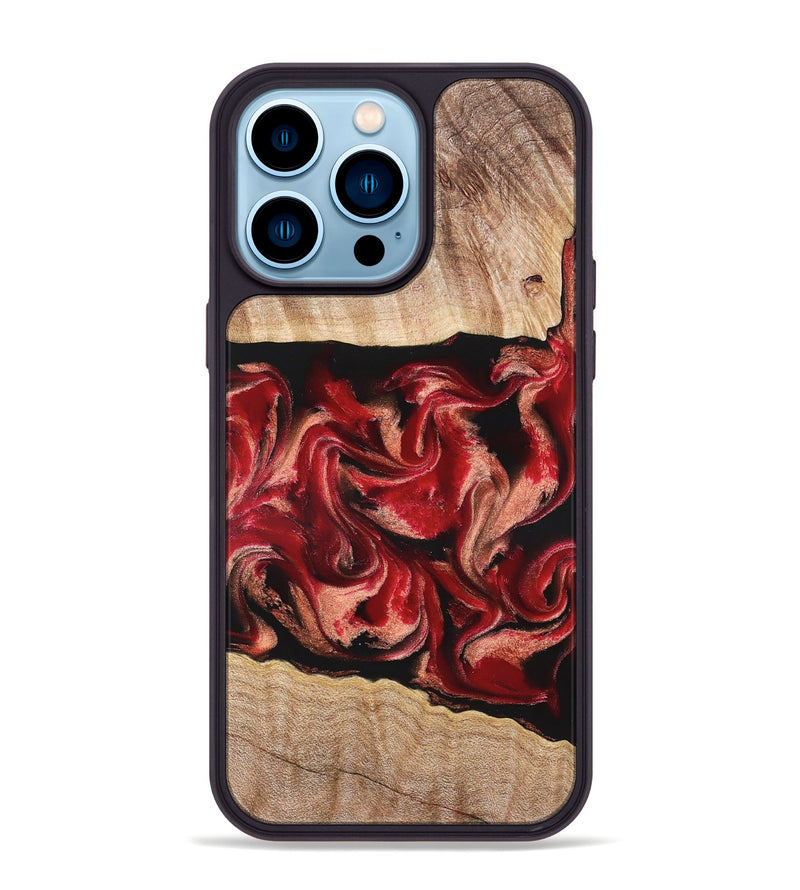 iPhone 14 Pro Max Wood Phone Case - Dolly (Red, 822117)
