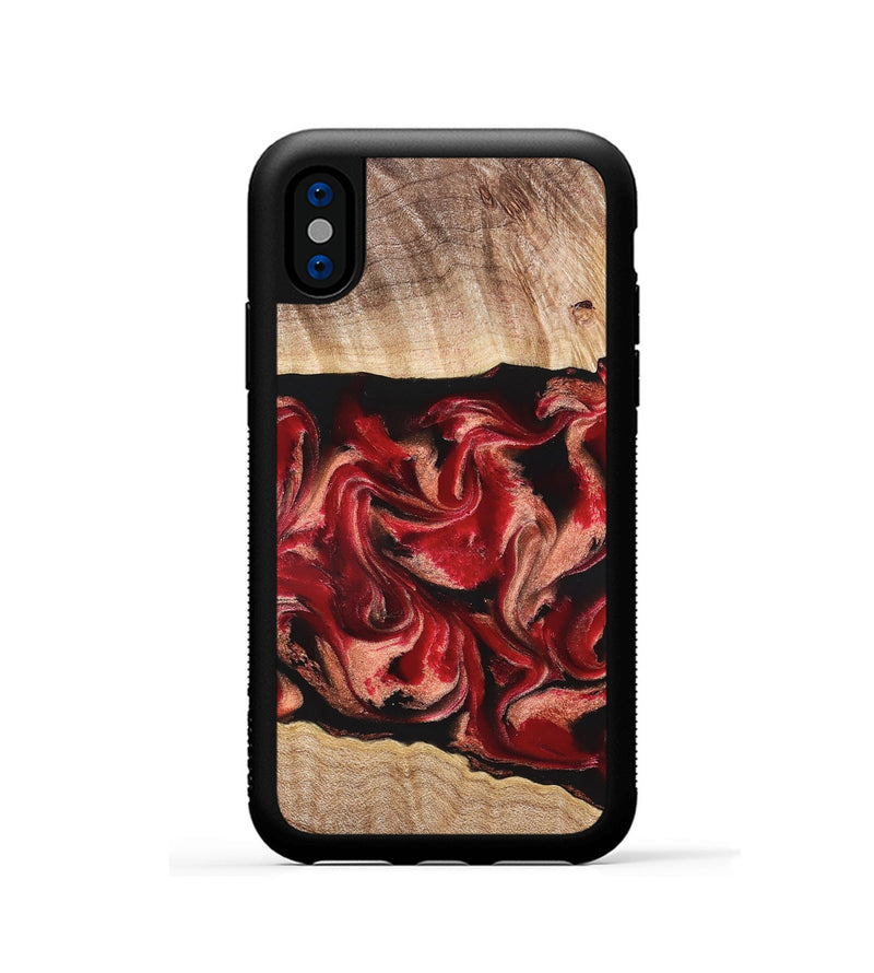 iPhone Xs Wood Phone Case - Dolly (Red, 822117)