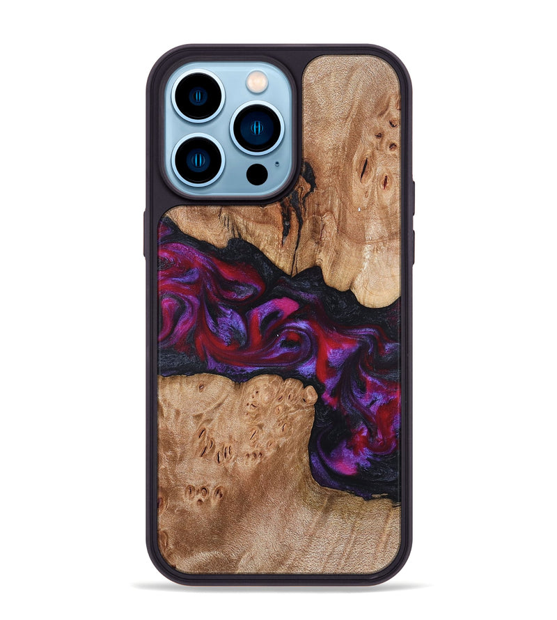 iPhone 14 Pro Max Wood Phone Case - Beryl (Red, 822118)