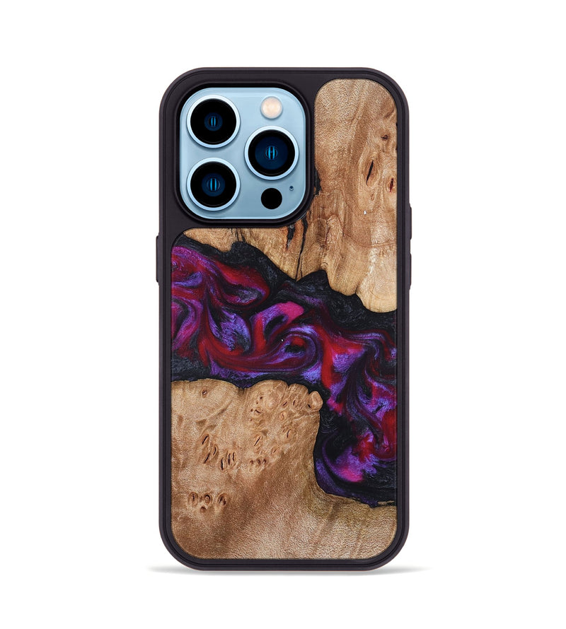 iPhone 14 Pro Wood Phone Case - Beryl (Red, 822118)