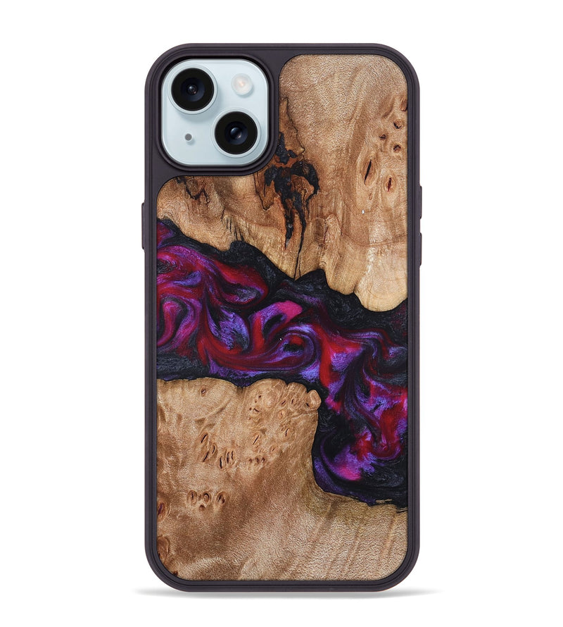iPhone 15 Plus Wood Phone Case - Beryl (Red, 822118)