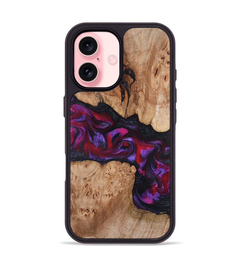 iPhone 16 Wood Phone Case - Beryl (Red, 822118)
