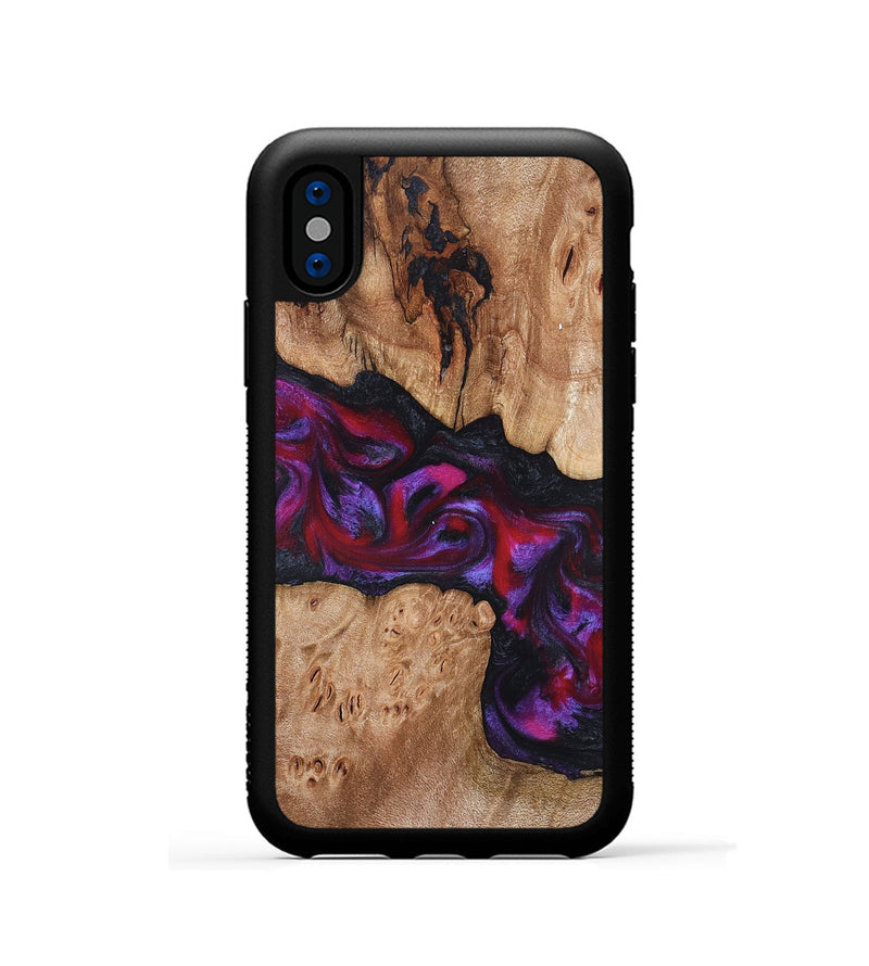 iPhone Xs Wood Phone Case - Beryl (Red, 822118)