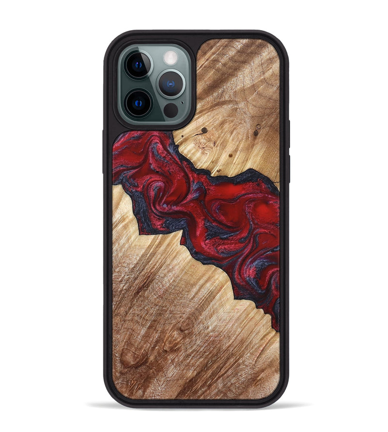 iPhone 12 Pro Max Wood Phone Case - Leola (Red, 822119)