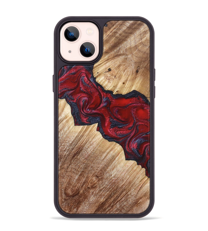 iPhone 14 Plus Wood Phone Case - Leola (Red, 822119)