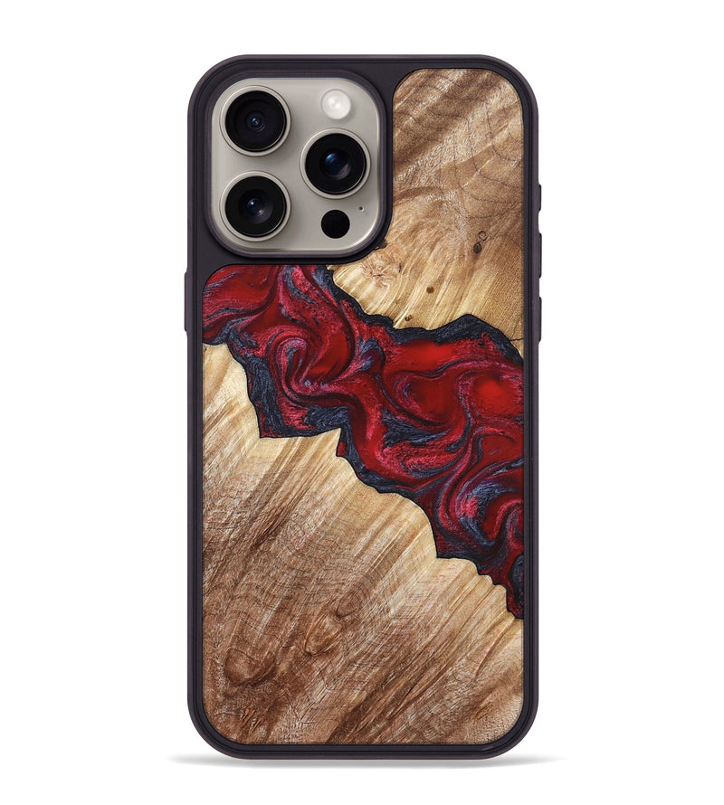 iPhone 15 Pro Max Wood Phone Case - Leola (Red, 822119)