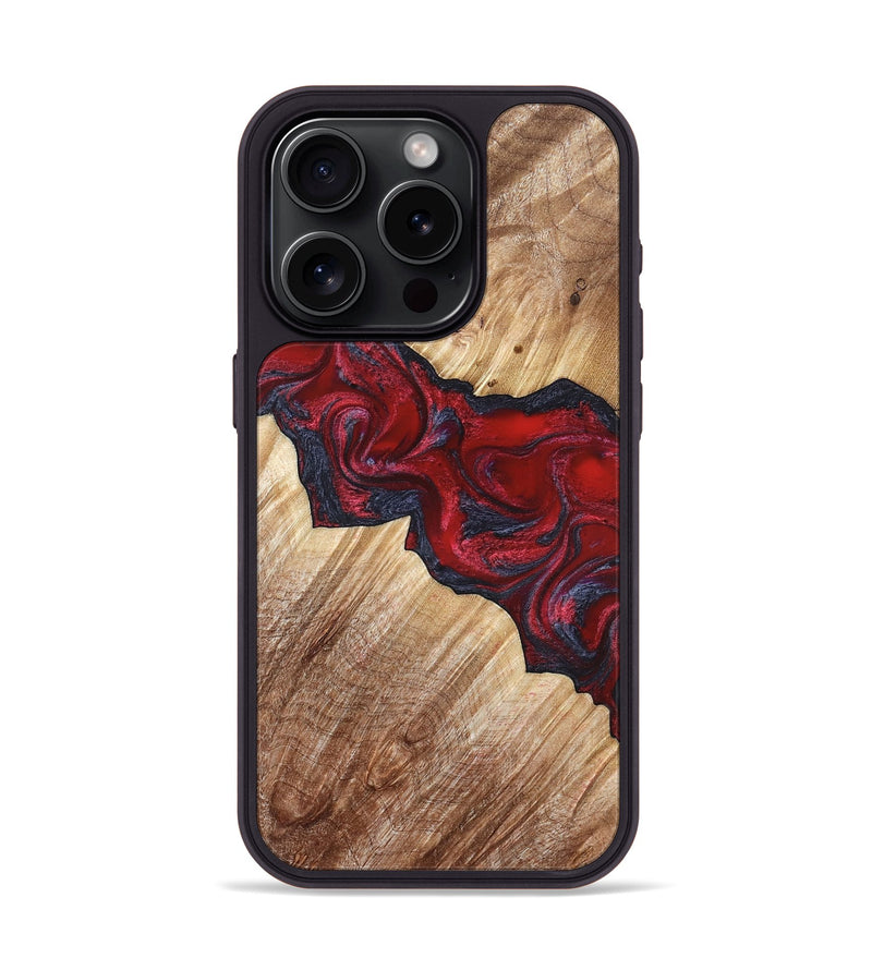 iPhone 15 Pro Wood Phone Case - Leola (Red, 822119)