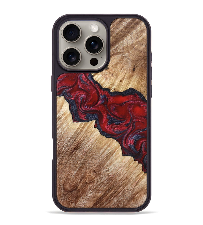 iPhone 16 Pro Max Wood Phone Case - Leola (Red, 822119)