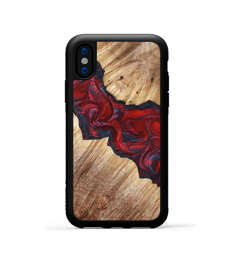 iPhone Xs Wood Phone Case - Leola (Red, 822119)