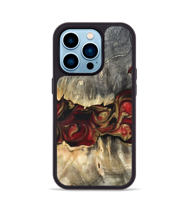 iPhone 14 Pro Wood Phone Case - Lennie (Red, 822120)