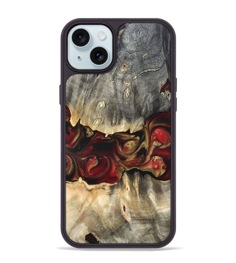 iPhone 15 Plus Wood Phone Case - Lennie (Red, 822120)