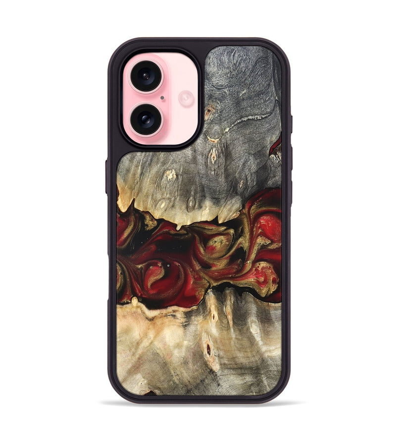 iPhone 16 Wood Phone Case - Lennie (Red, 822120)