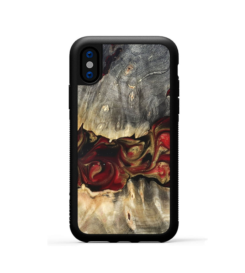iPhone Xs Wood Phone Case - Lennie (Red, 822120)