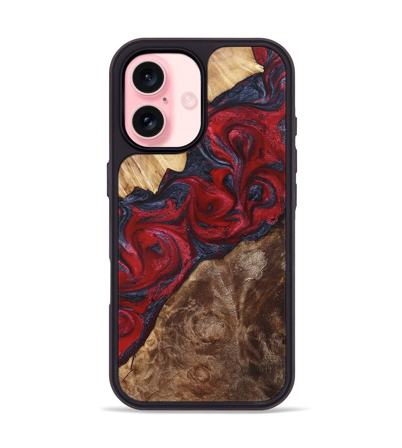 iPhone 16 Wood Phone Case - Kirby (Red, 822121)